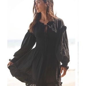 Free People Kiss And Tell Mini Dress Black
